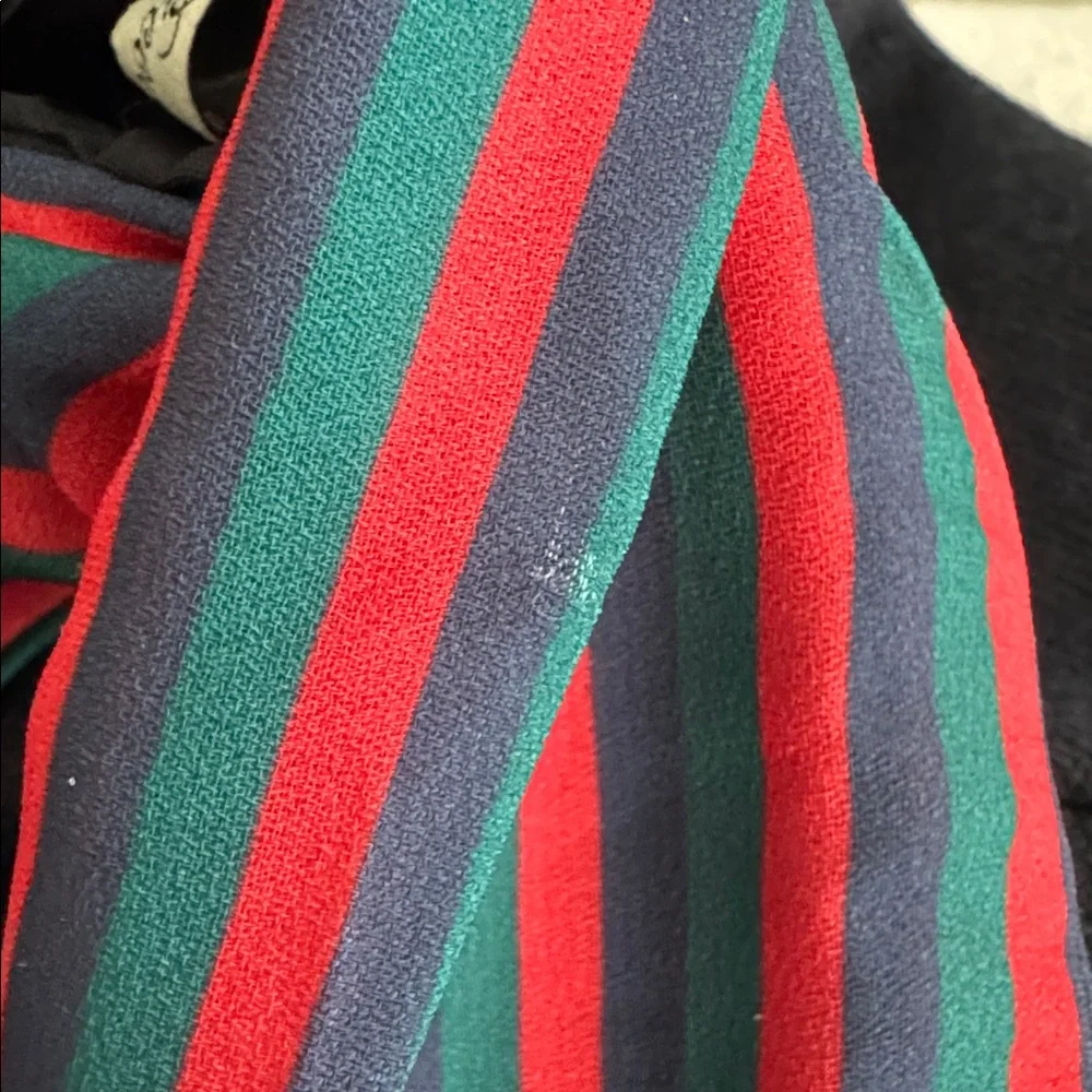 PICCOLA SPERANZA Navy Dress w/bow striped detailing, matching headband/socks 10. - Picture 13 of 13